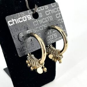 NWT‎ Chico’s Hoop Charm Earrings  1.25” drop
